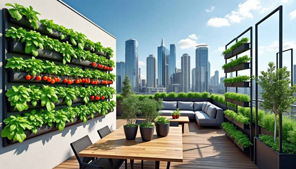 découvrez nos solutions de potagers verticaux idéales pour maximiser l'espace sur les terrasses urbaines et cultiver vos légumes frais en ville.